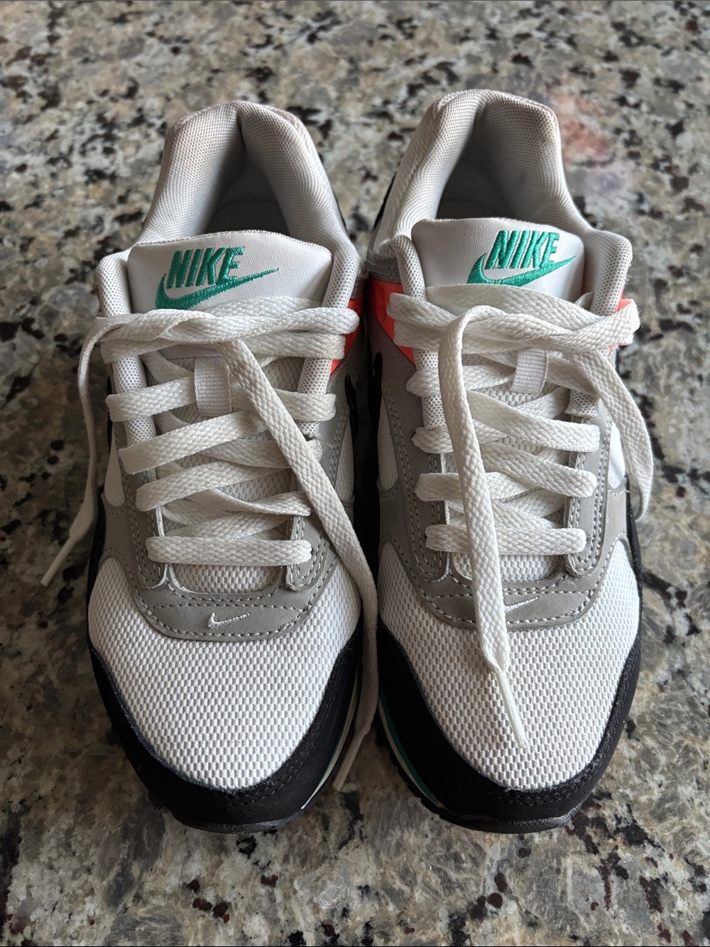 Women’s Air Max CorrelateWhite, Gray & Black Sneakers with Teal and Coral Accent